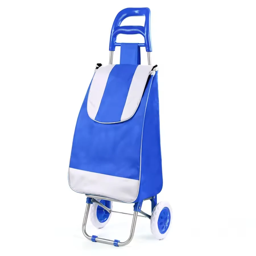 Supermarket Lightweight Portable Travel Folding Cart Luggage Shopping Trolley Bag Heavy Duty Stair Climber Cart with Wheel