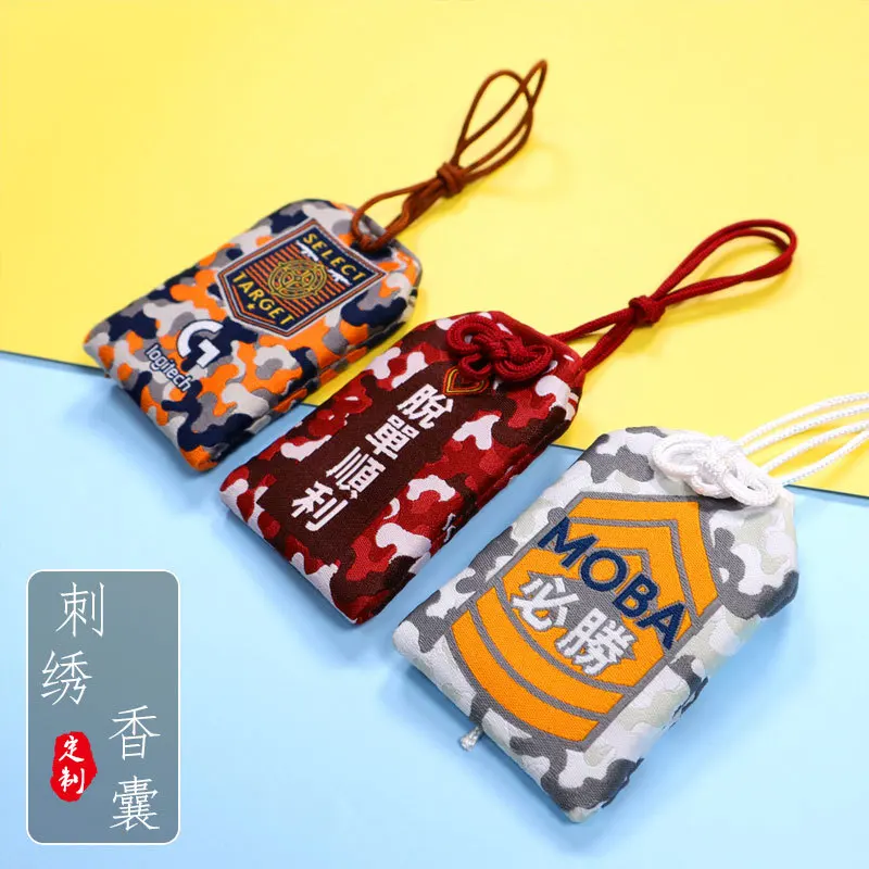 Wholesale Custom Japanese Omamori Shinto Shrine Lucky Charm Custom Print Anime Goods With String For Gift