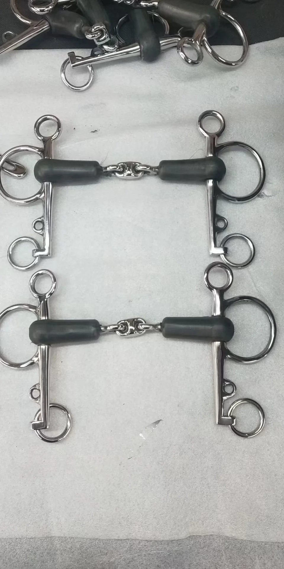 Horshi new stainless steel full cheek bit equestrian products full cheek double jointed short horse mouth bits