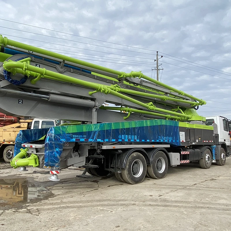 Low price Used Chinese 52m 6RZ Zoomlion Ben-z Mobile Diesel Engine Concrete Pump Truck