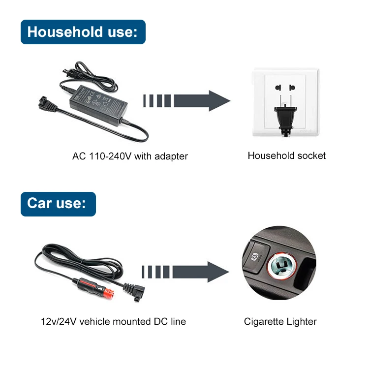 Portable 1.6L   Mini Portable Horizontal Ice Maker Quick  Freezing Fast Cooling 12V 24V 220V Compressor Plastic Aluminium