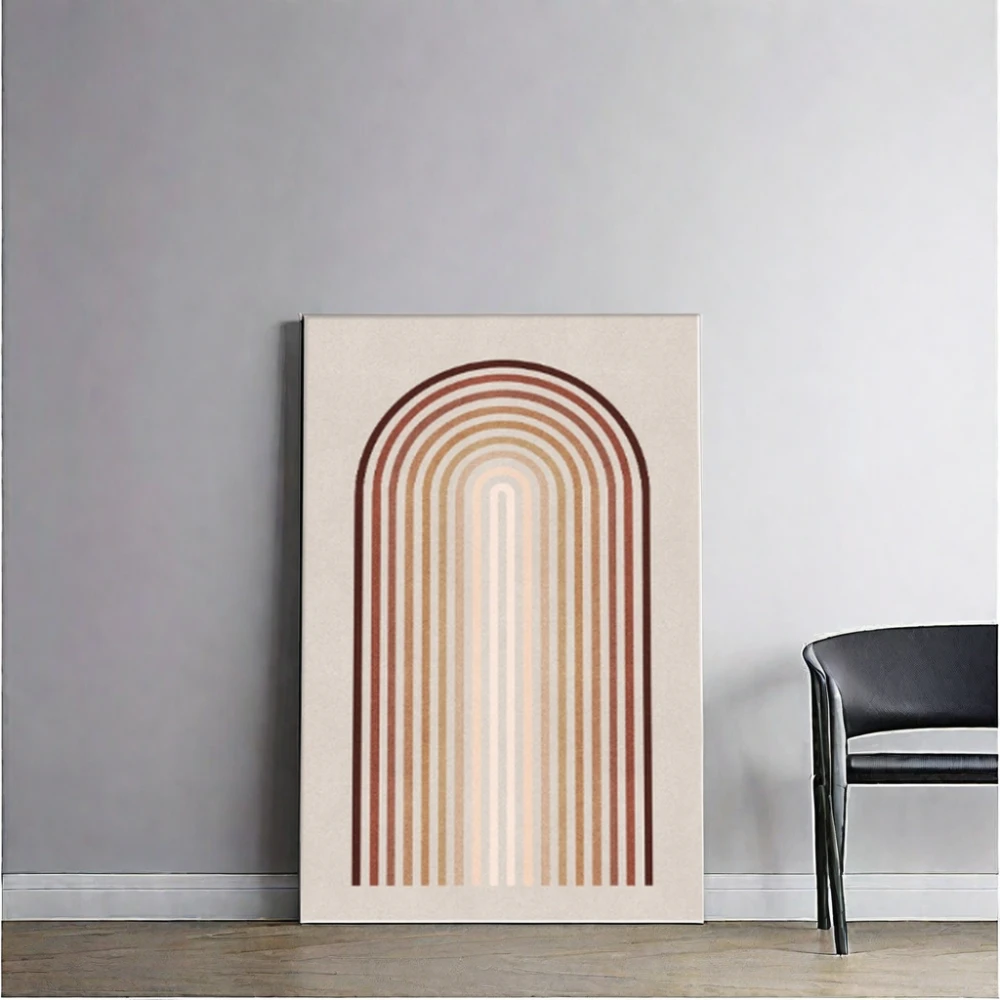 BIGIMAGE Custom Hotel Decor Simple Scandinavian Coastal Office Living Room Home Wall Murals Color Line Decorative Oil Painting