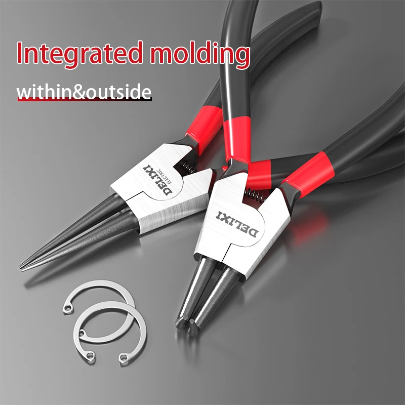 Straight-headed internal and external elbow hand tools 5-inch 7-inch carbon steel circlip pliers