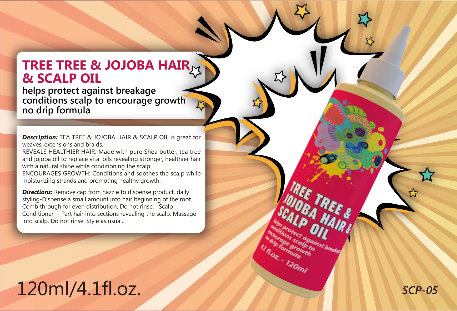 Professional dandruff Tree Tree & Jojoba Hair & Scalp Oil treatment system made in China