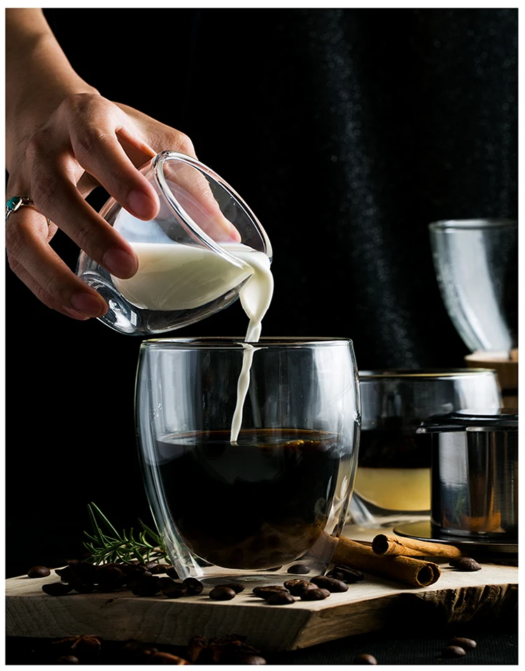 80/250/350 ML High Quality Classic Double Wall Glass Coffee Tea Cup, Glass Espresso Cup