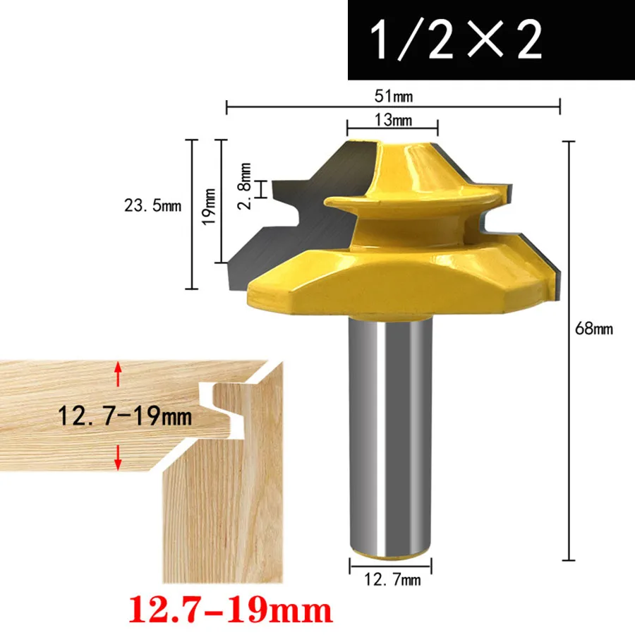 Alloy Knife Woodworking Trimmer Line 90 Degree Right Angle Cutter Milling Machine 45 Degree Mortise and Tenon Woodworking Router