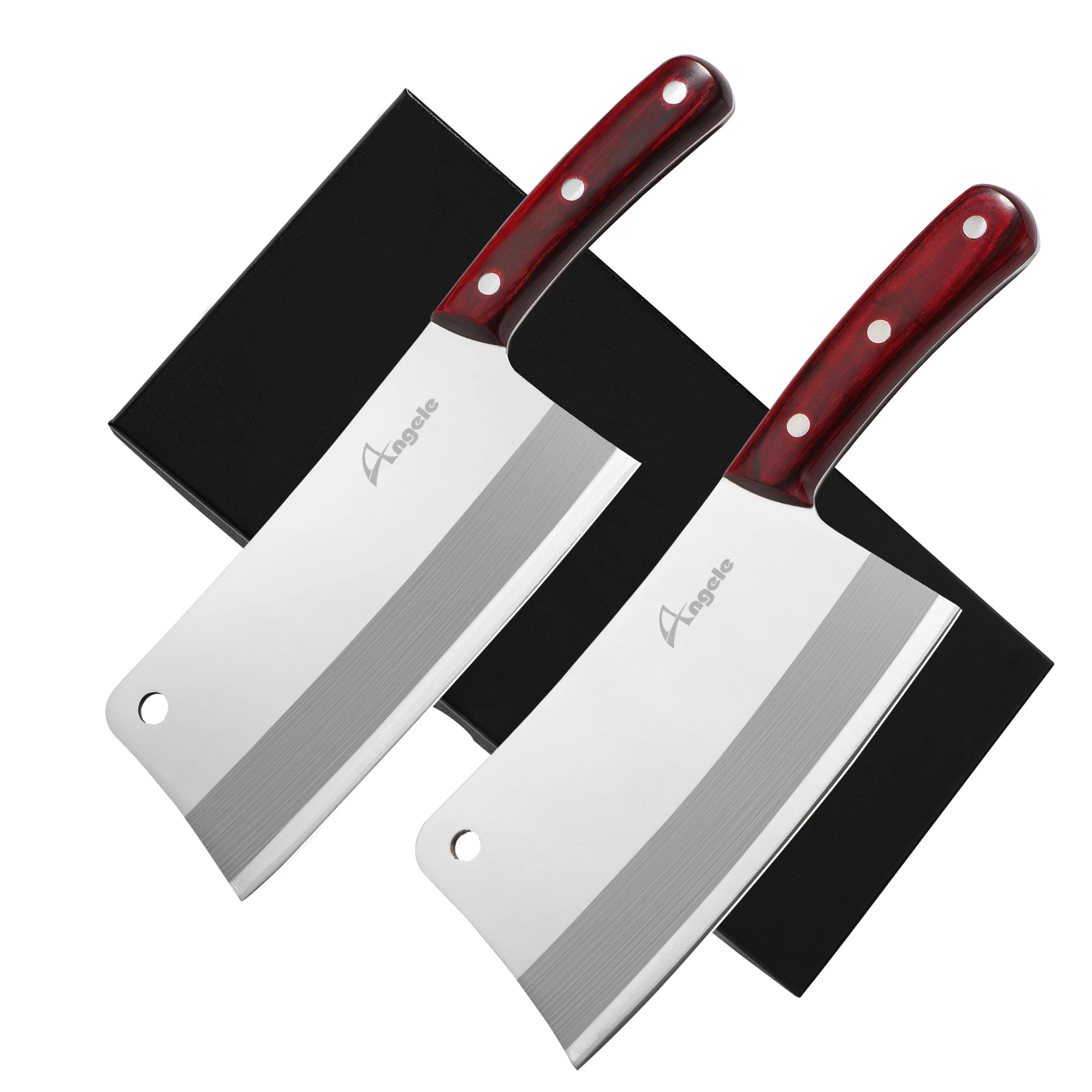 Full Tang Stainless Steel Butcher Cleaver Knife Set Forged Cleaver Knife