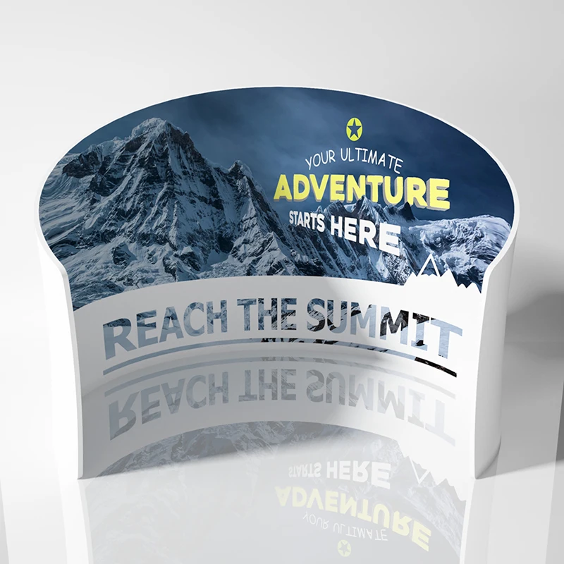 Semi Circle Shape curved fabric exhibition booth fold up stretch green screen backdrops