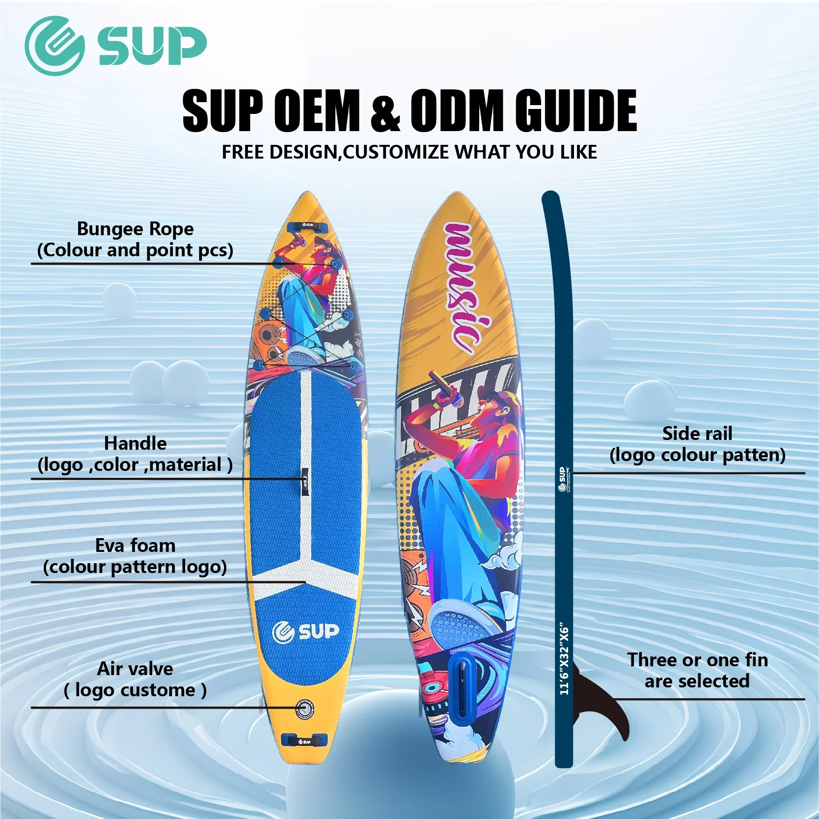ESUP Inflatable double layer stand up Paddle Board Soft Board for Youth inflatable paddle board Surfboard