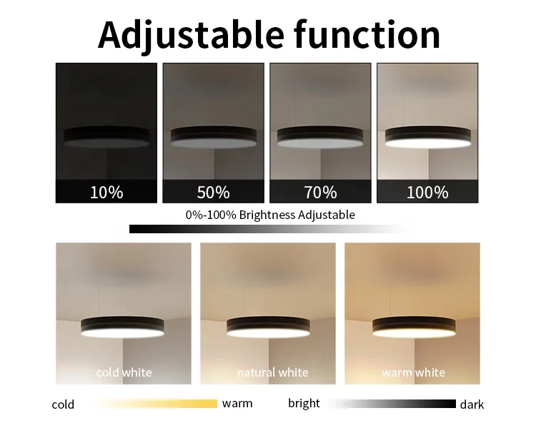 Modern Pendant Round Led Panel Light With Different Sizes Round Led Hanging Light