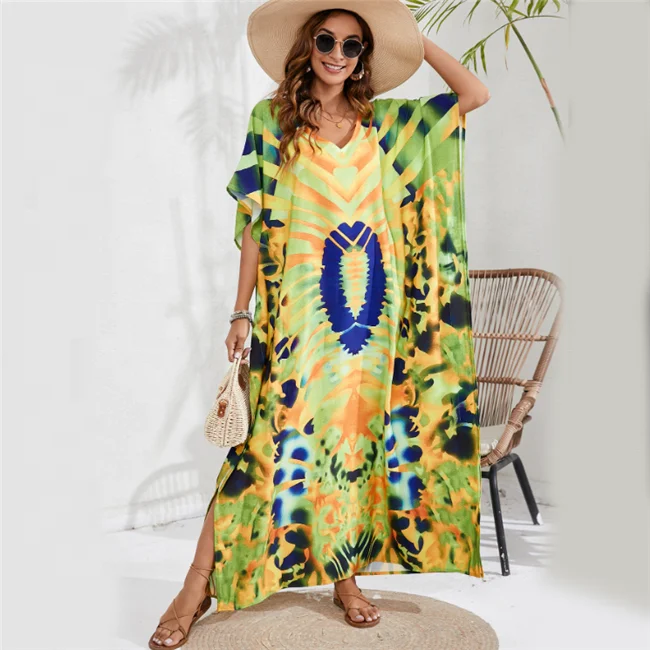2024 Summer Latest 38 Patterns Design Tie DYE Pareo Beach Cover Up Dress Fashion Sarong Bikini Swimwear For Women Support OEM