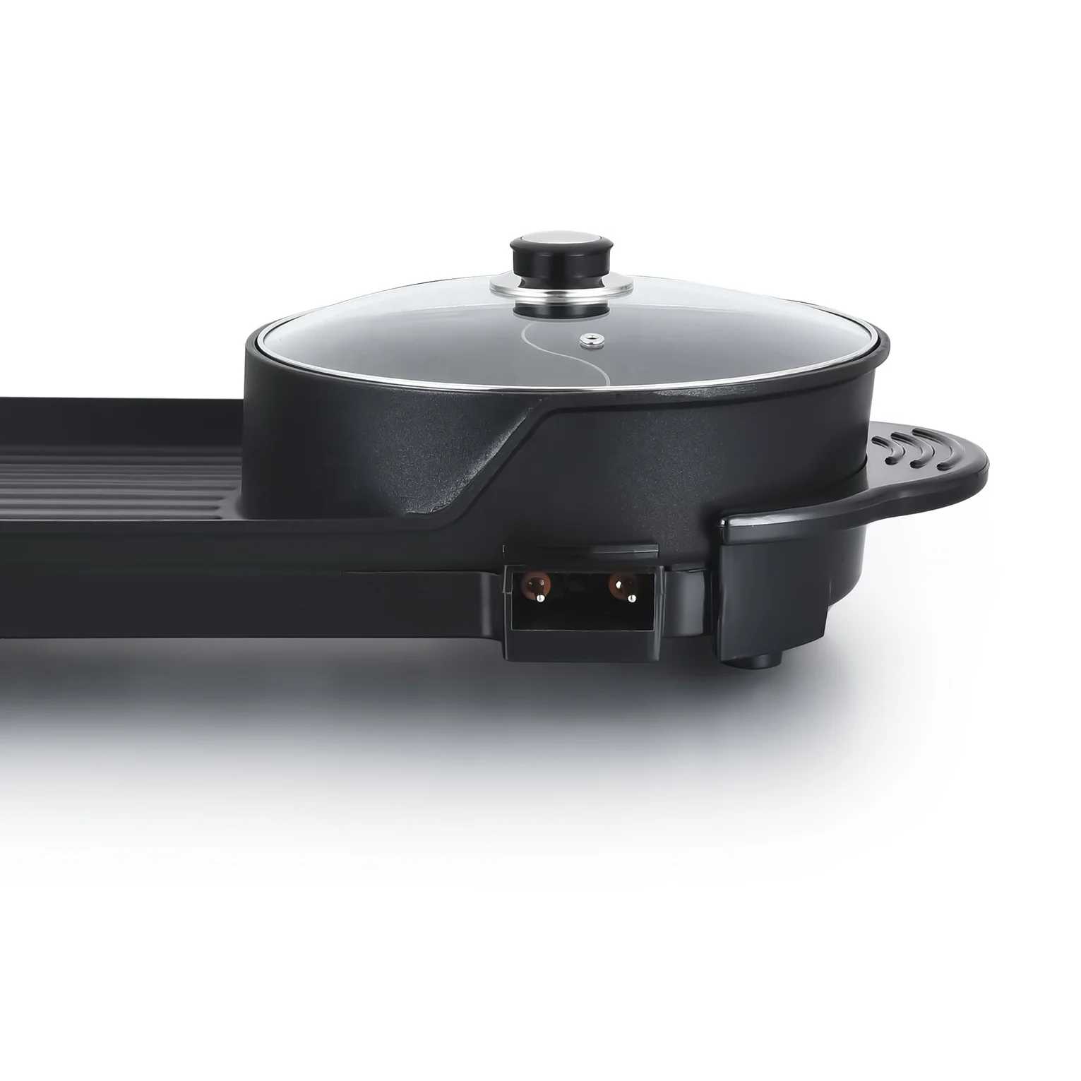 2022 newest multifunction pan easy to clean and nonstick coating electric grill and hot pot 2 in1