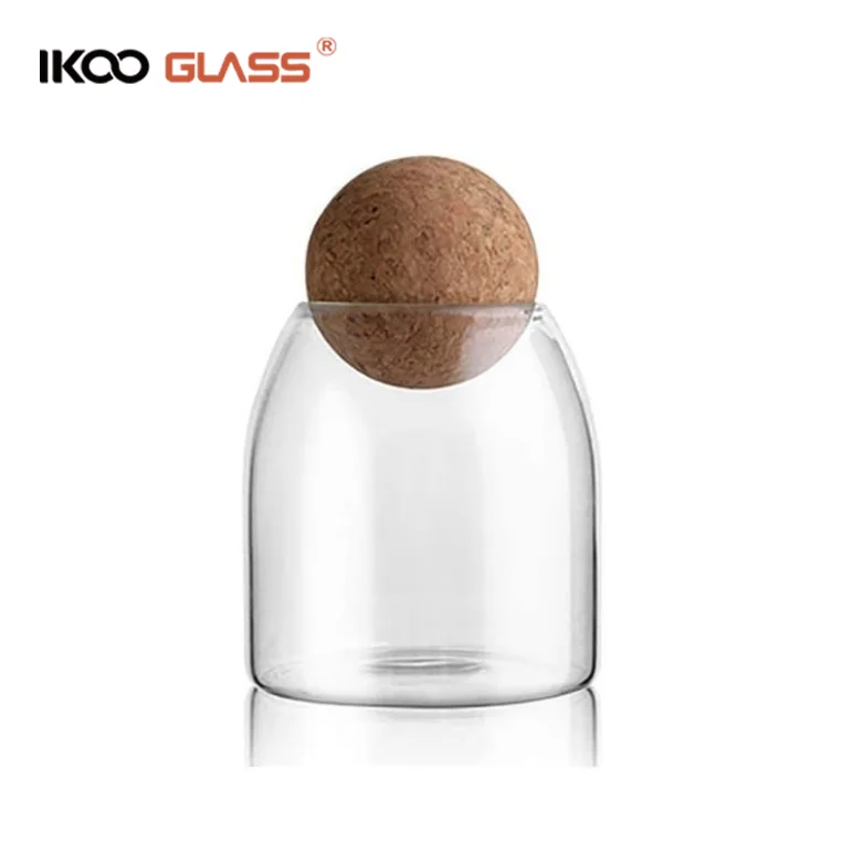 Good sealing high borosilicate glass jar with cork lid Different Sizes Coffee Container for Kitchen Counter, Pantry, Tea, Sugar