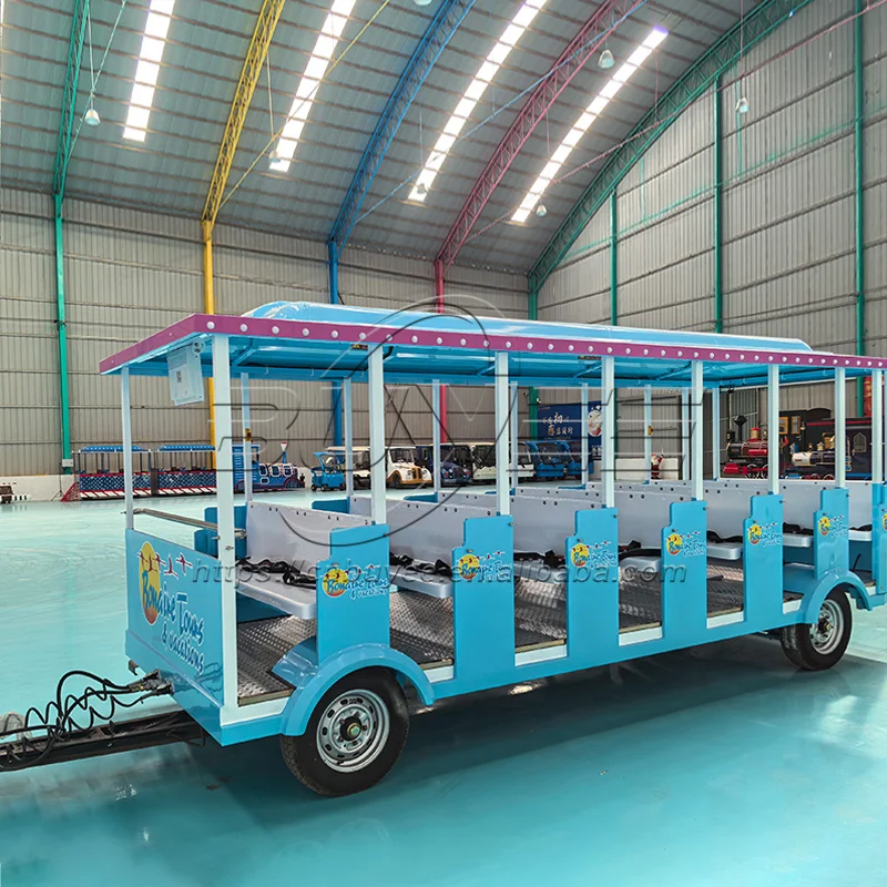 Outdoor Kids Electric Train Games 58 Passengers Simulated Steam Trackless Train For Sale