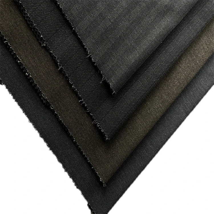 Herringbone Brushed Polyester Rayon Spandex TR Knitted Print Ponte De Roma Fabric for garment