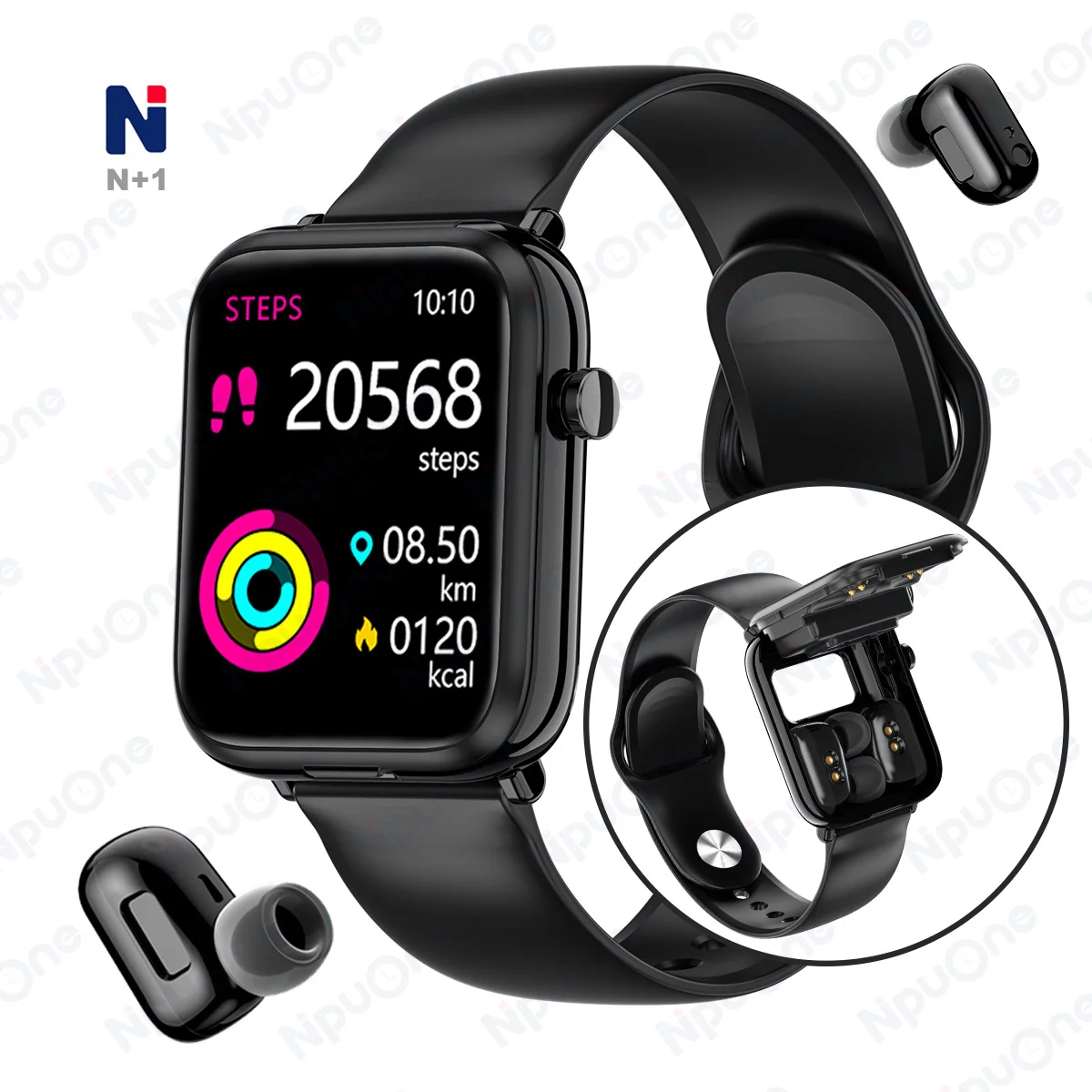 2022 Hot sell Remote Control waterproof Tws Earbuds BT Earphone Wireless 2 In 1 Smart Bracelet
