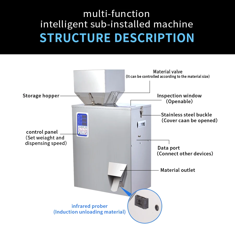 Automatic quantitative granules of nuts melons seeds rice sealing and filling machine