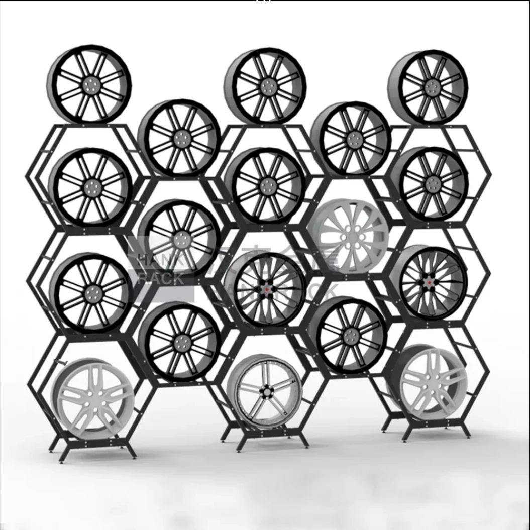 Customized Tire Display Stand Holder Car Beauty Shop Tool Rack For 4S Store Tire Display Rack Wheel Hub Display Racks