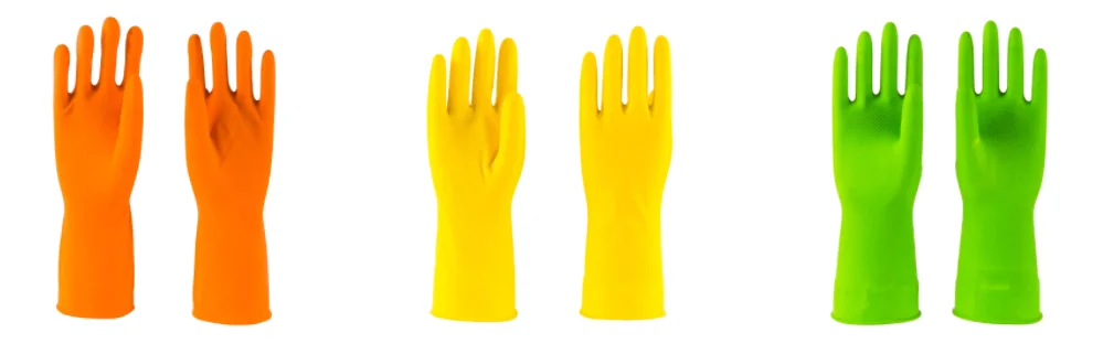 Лидер продаж бытовые латексные хлопковые кухонные перчатки с распылителем желтые резиновые