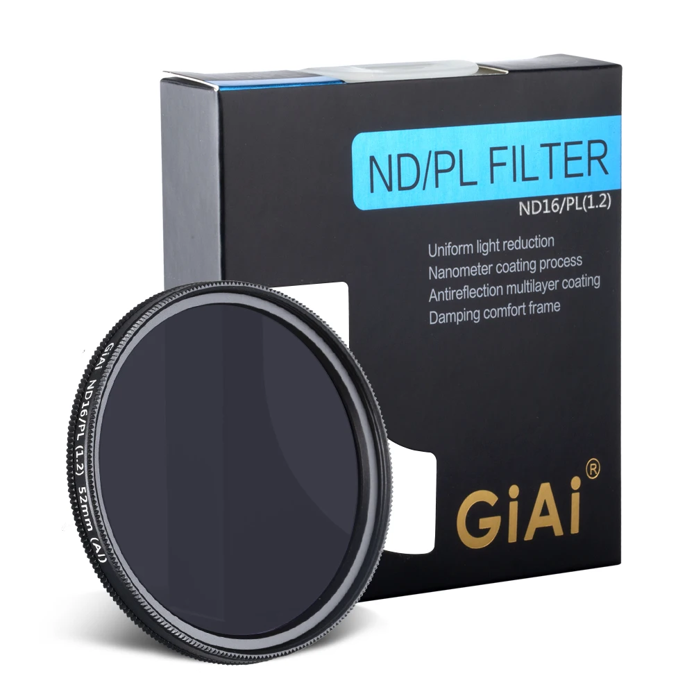 GiAi OEM 2in1 CPL and ND16 Filter 52mm Camera CPL ND Filter