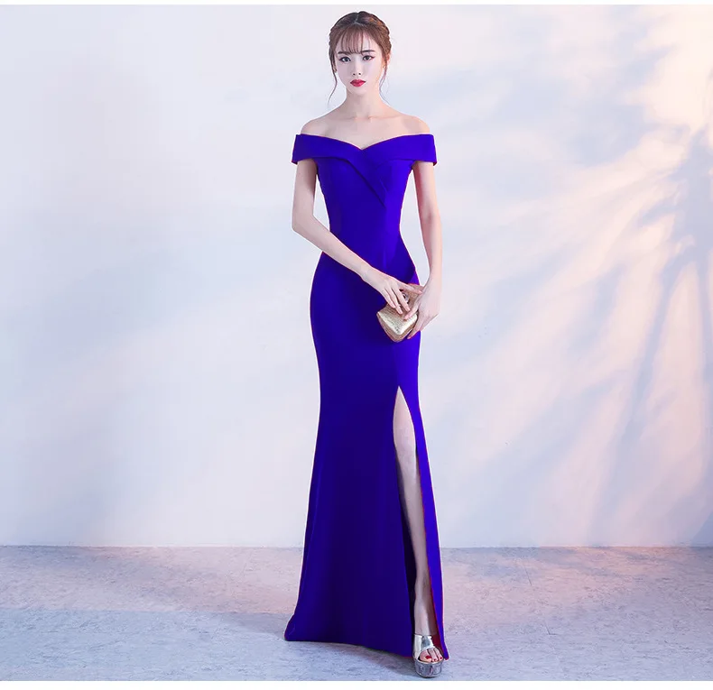 2021 New Banquet Elegant One shoulder Mermaid host graduation plus size sequin vestidos elegantes para mujer long evening dress