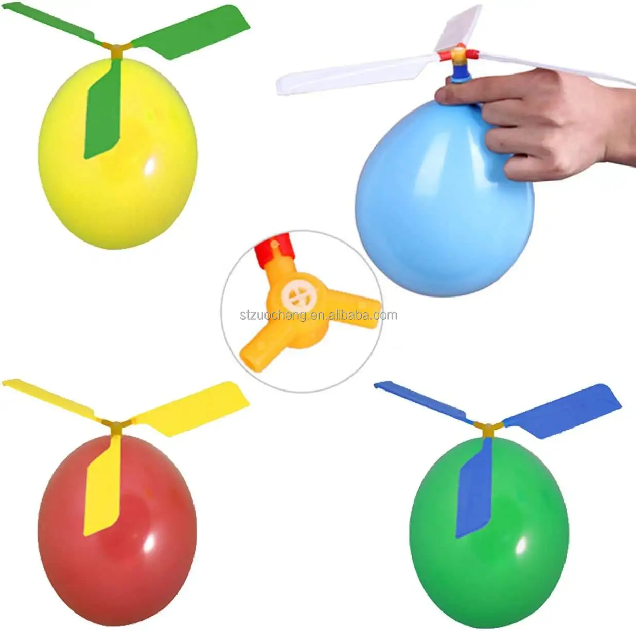 IN STOCK Novelty Airplane Magic mechanical toys Flying inflatable Balloon Helicopter Propeller Toy