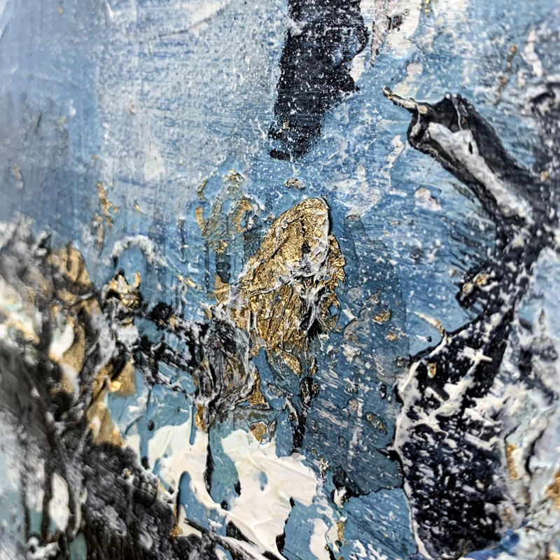 Handmade Wall Modern Painting Wall Art Painting for Living Room Silver Foil Abstract Hotel Artwork handmade painting on Canvas