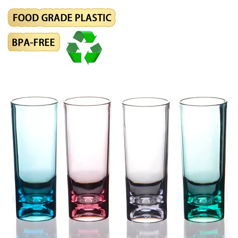 Wholesale Custom Polycarbonate Collins Glass Acrylic Drink Plastic Glasses Cups Colors Hard Crystal