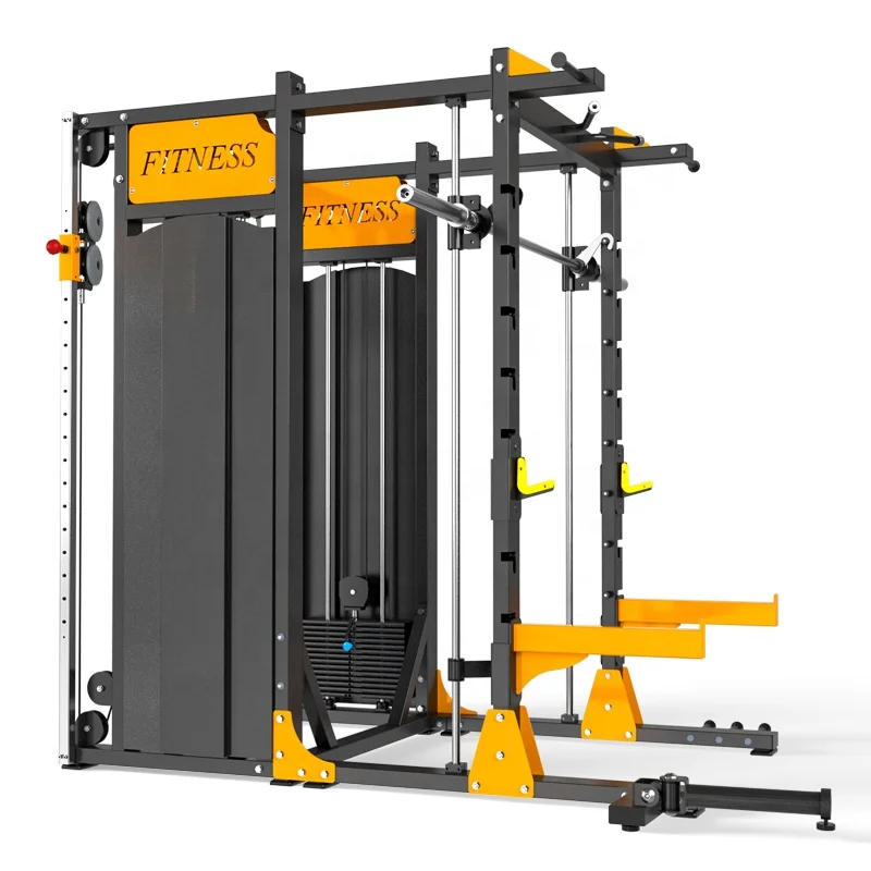 Free weight integrated rack squat rack wave fitness equipment smith machine strength training mutli function station