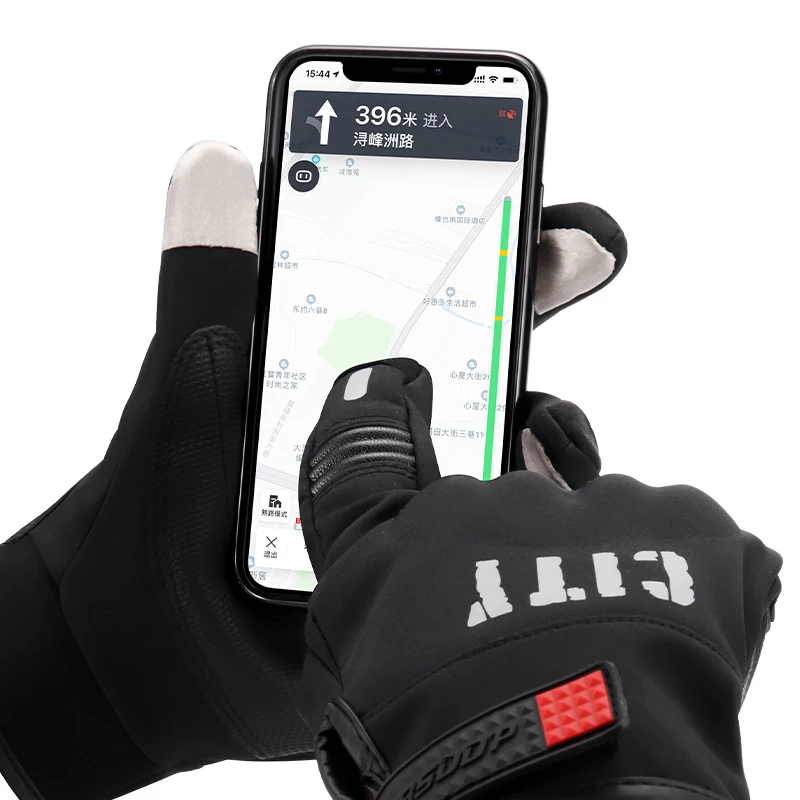 fleece-lined thickened motorcycle warm touch screen windproof outdoor CITY riding gloves