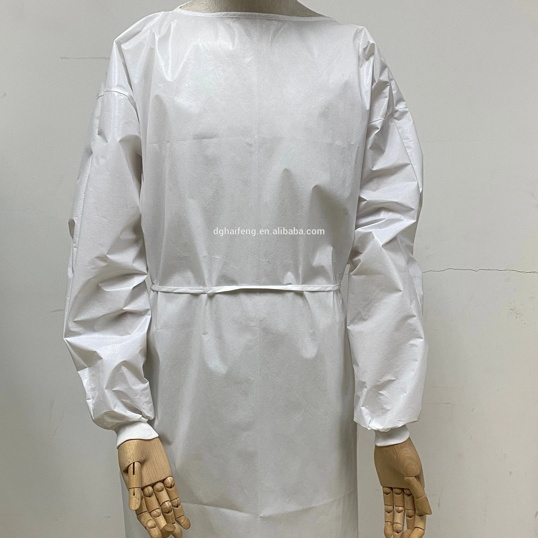 
Eco-Friendly Non Woven Disposable Waterproof Plastic Apron with Long Sleeves Hf1808 