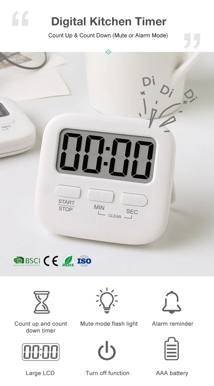 new wholesale timer ABS material cheap fashion digital kitchen for hotel