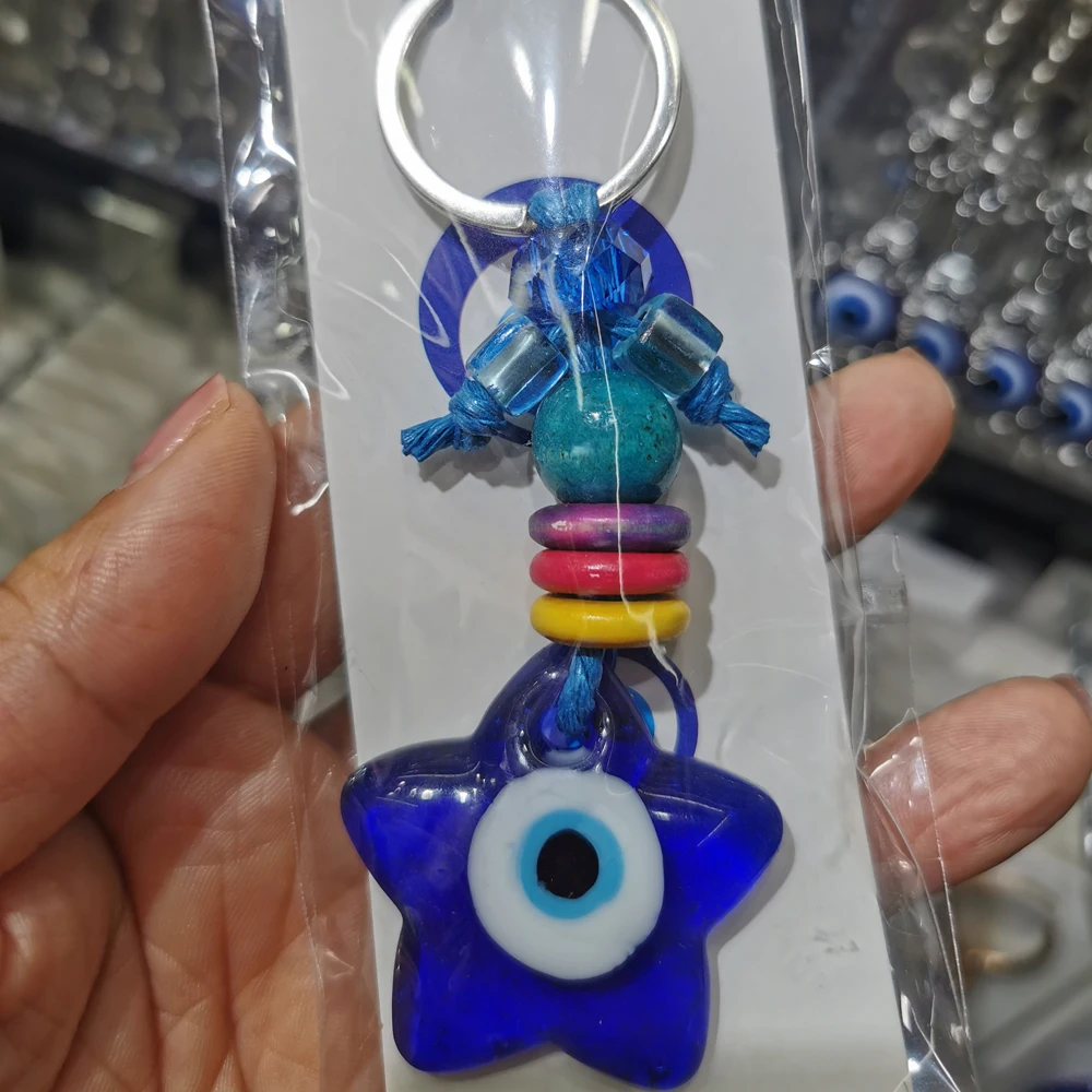 Handmade Turkey Greece Blue Eyes Key Chain Evil Eyes Keychain Charm Pendant