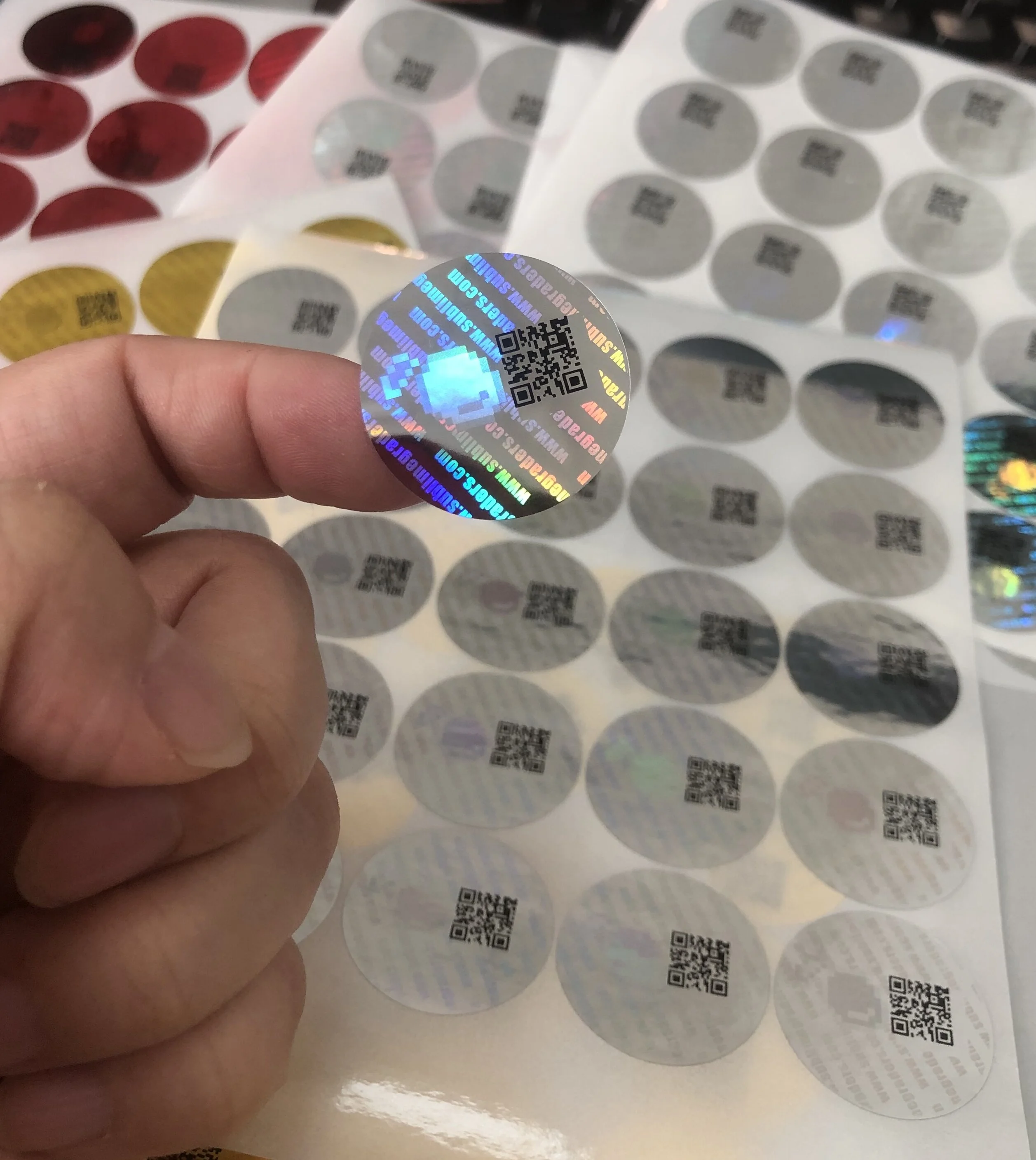 Custom Security QR Code Sticker Holographic Label Micro Text/QR Codes With Serial Number Sticker