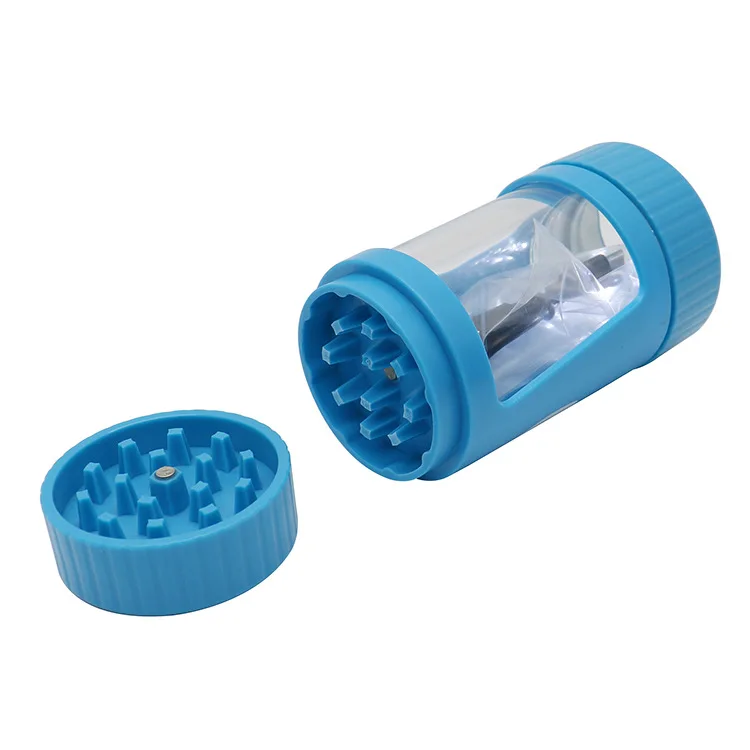 New Design Custom Logo Sensor LED Light Storage Jar with Maker Herb Grinder Air Tight LED  Herb Stash Container