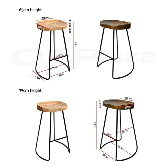 Fashion style Slab wood Restaurant vintage bar stool industrial retro tractor bar stool