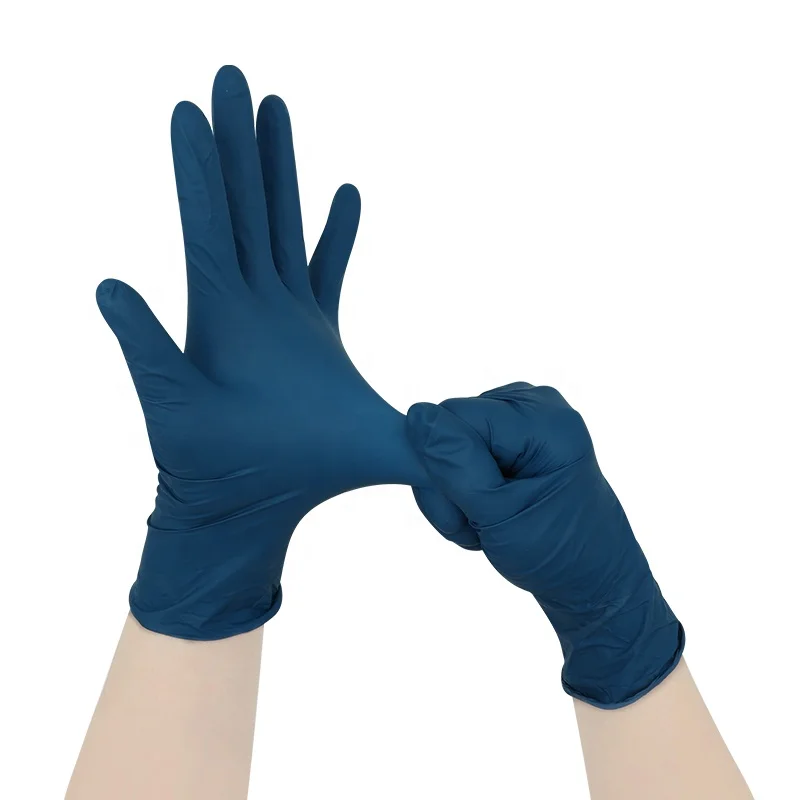 100PCS/Box Nitrile Gloves Waterproof Cooking Kitchen Gloves Powder Free Disposable Ink Blue Nitrile Gloves for Food Processing