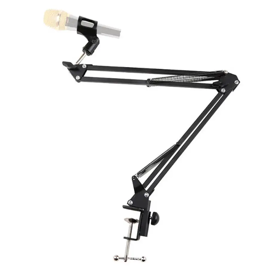 Микрофон из алюминиевого сплава черный усиленный конденсаторный микрофон Настольный Монтажный стенд микрофон амортизирующий подвесной кронштейн профессиональный