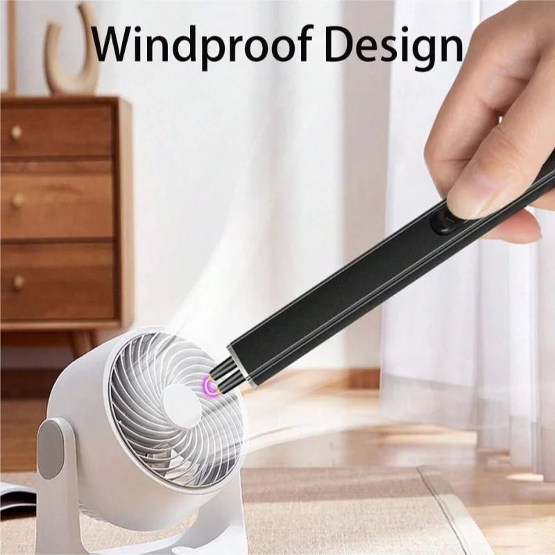 Custom USB Rechargeable Electronic Lighter Windproof Kitchen & Outdoor BBQ Gas Stove Igniter Sublimation Pulse Candle Gift