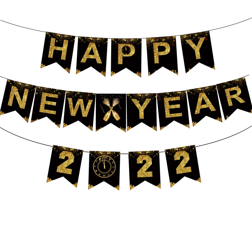 Украшение для новогодней вечеринки баннер «рыбий хвост» черного и золотого цвета