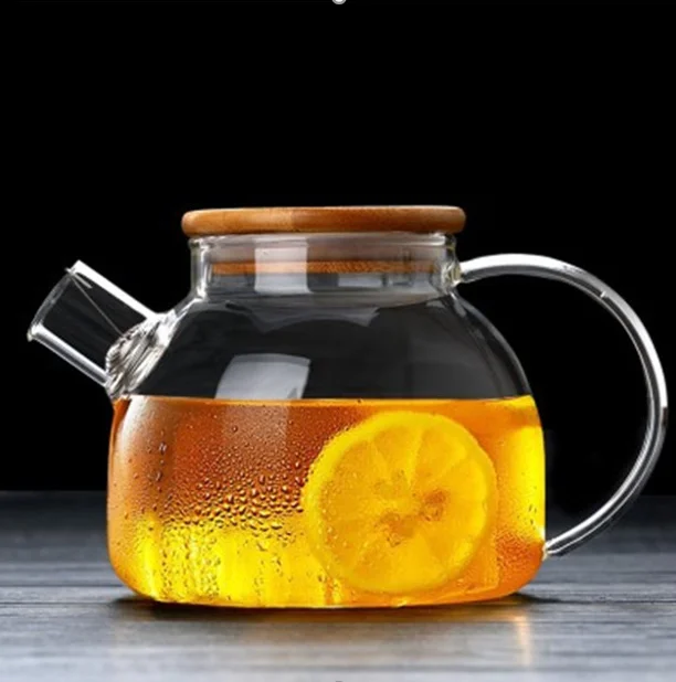 High Quality Carafe Water Pitcher Glass Water Jug  wooden lid