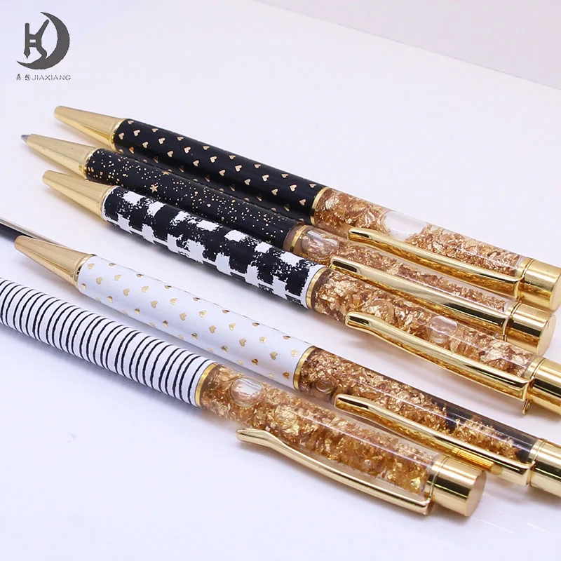 JD деловая Роскошная Подарочная Песочная блестящая металлическая шариковая ручка на заказ дизайн плавающая динамическая