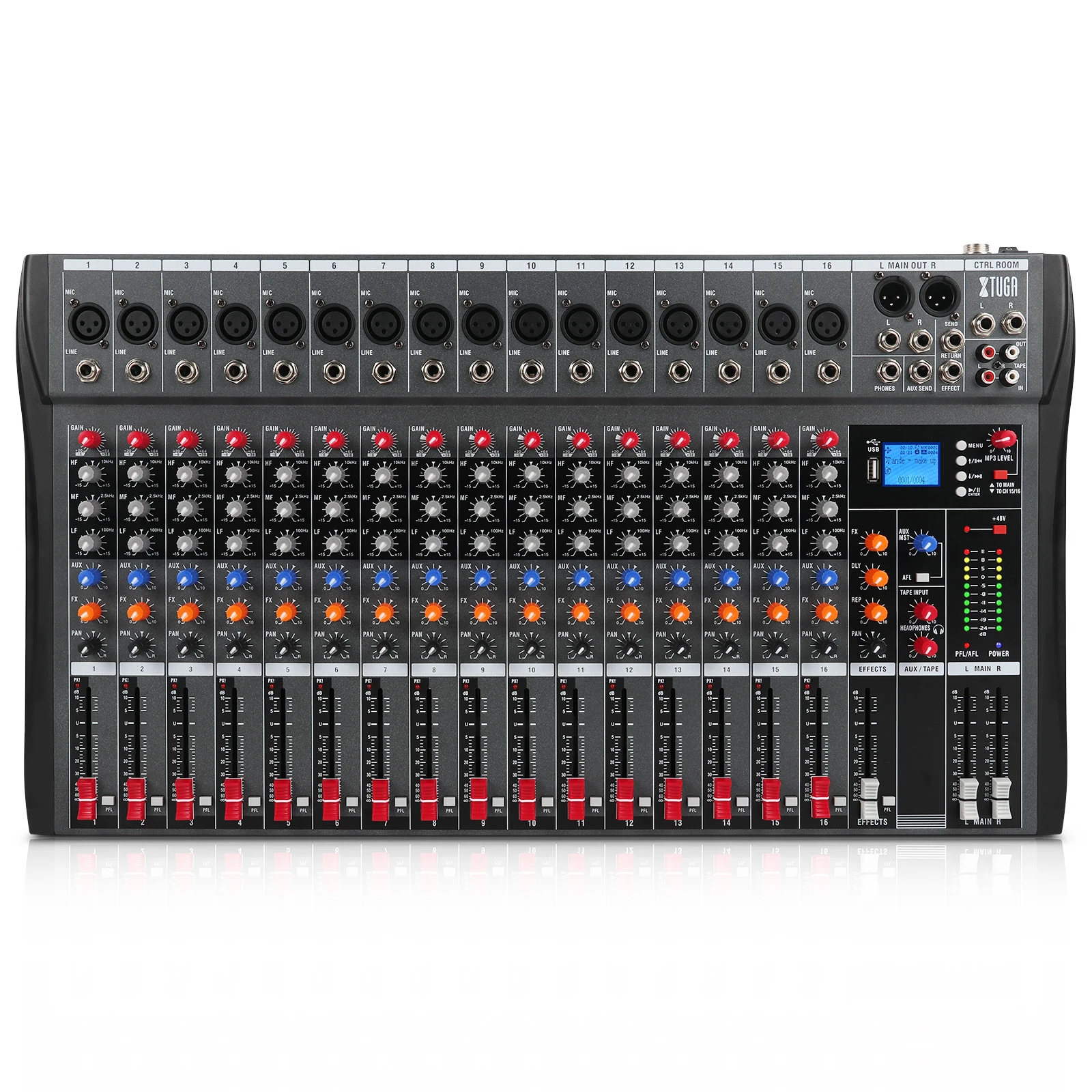 CT160X New Deign Professional Audio Mixer Sound Board Console 16 Channel USB Computer MP3 Input For DJ Studio