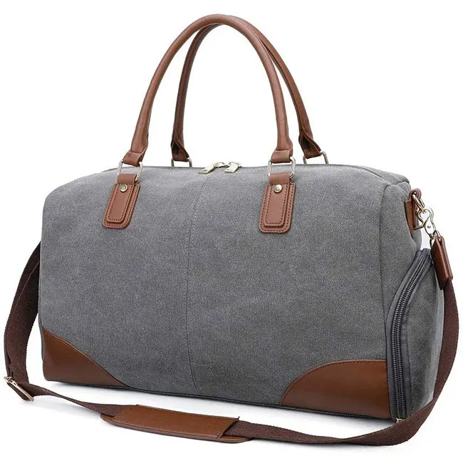 
Heavy Duty Vintage Canvas Luggage Suitcase Bag Business Travel Weekend Trolley Duffle Bag 