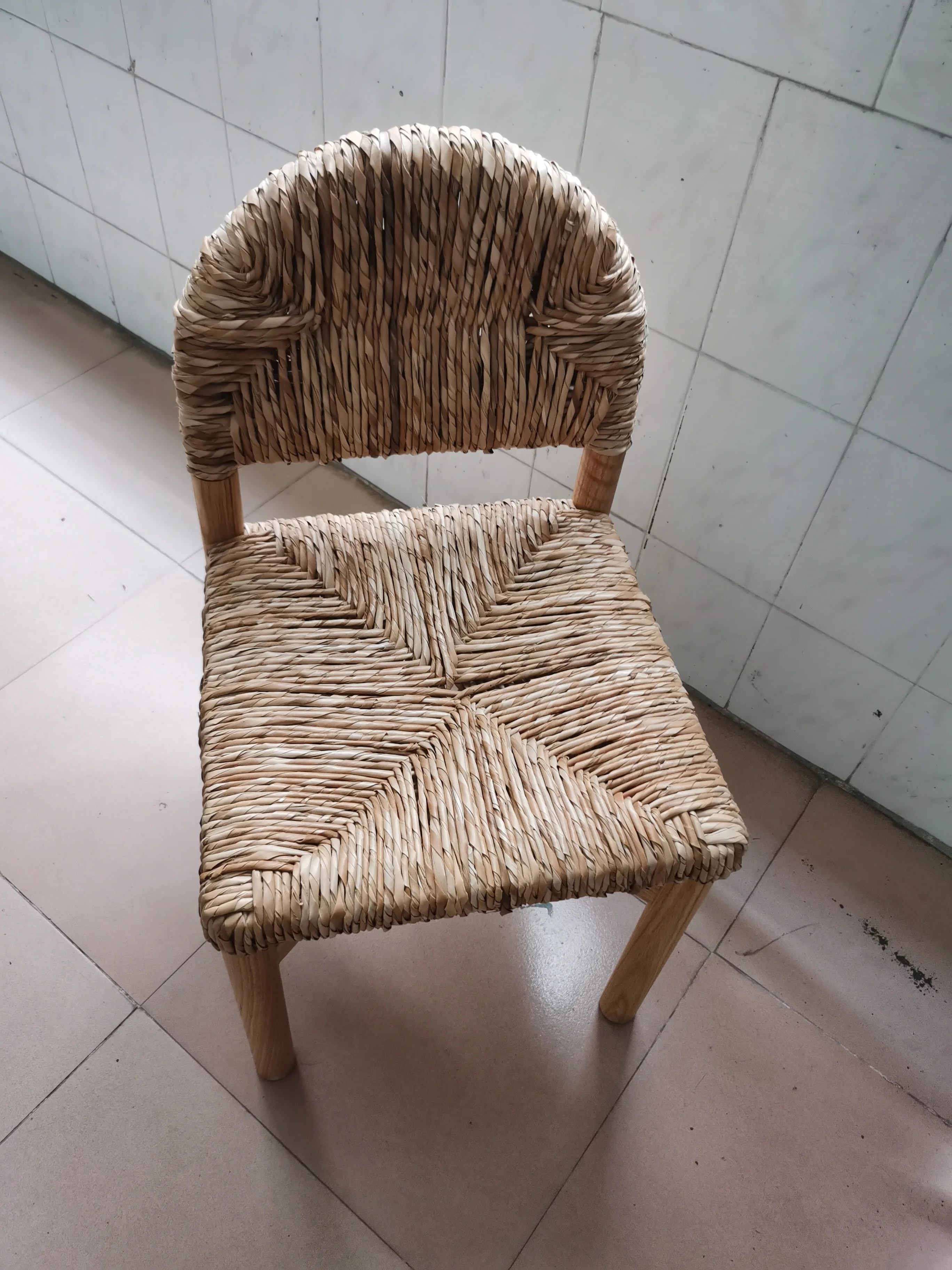 Modern Dining Room Solid Natural Sea Grass Rope Woven Chair Customized Teak Wood OAK Seagrass Rattan Dining Chair