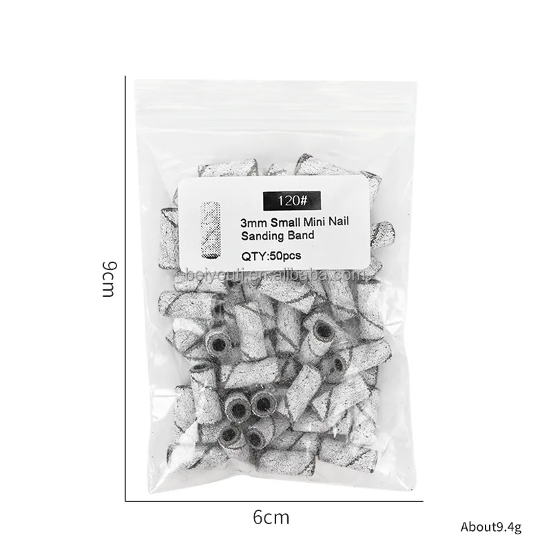 Hot Sell mini nail drill bit small barrel carbide Bagged Sand Ring manicure sand ring Polishing and nail removal tools