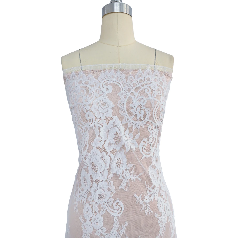 High quality hoh lace fabric factory taiwan bridal fabrictaiwan fabric embroidery french lace wedding fabric