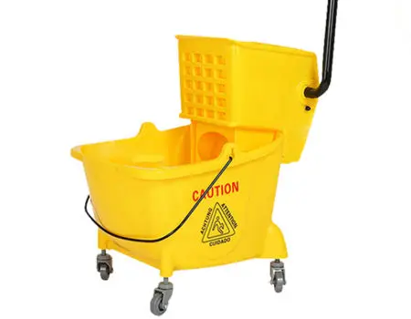 24L Plastic Wringer Mop Bucket with wheels & Industrial Mop Bucket with wheels