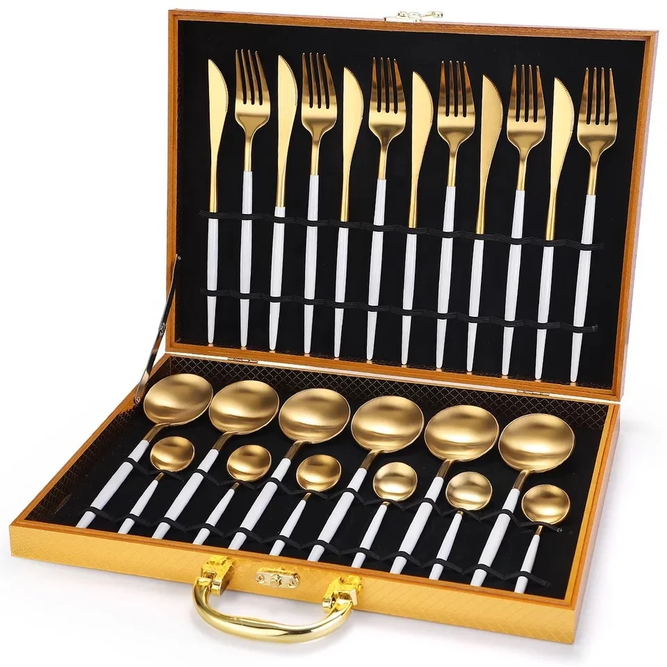 Best Brands Cheap Cutlery Set 24K Gold Top Choice Stainless Steel Flatware For Wedding Event
