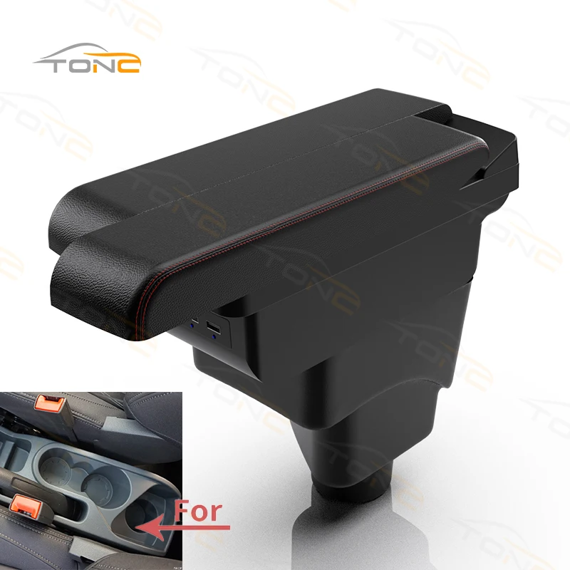 TONC Optimize Storage: Innovative Double-Layer Design for Ford Ecosport Armrest Box - Seamless Installation, USB Charging